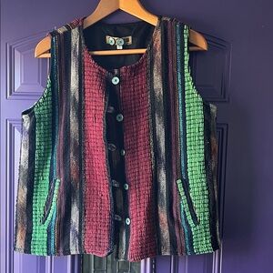 VINTAGE Art Studio Producer brand striped boho vest
